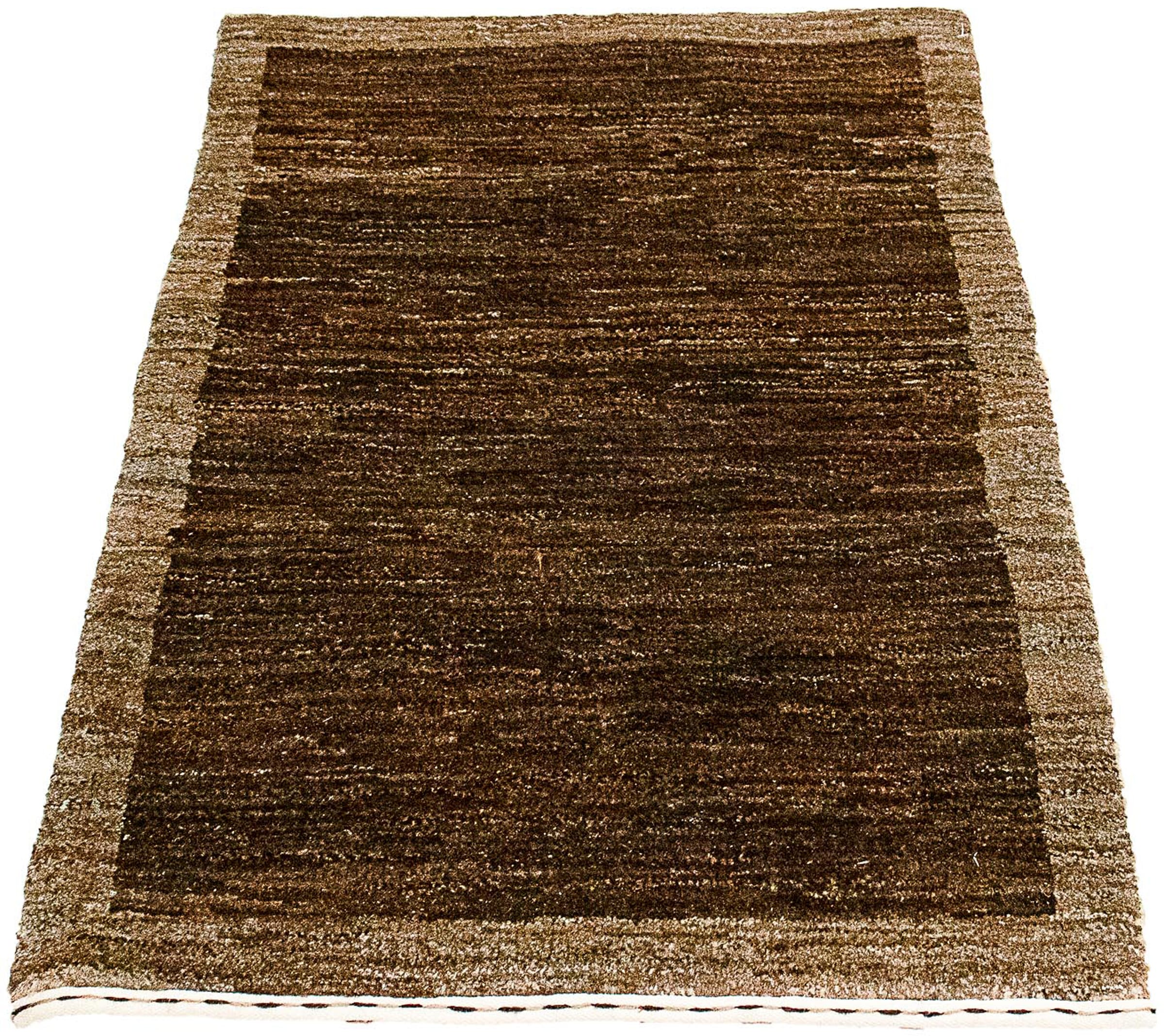 morgenland Wollteppich »Gabbeh - Indus - 96 x 62 cm - dunkelbraun«, rechtec günstig online kaufen