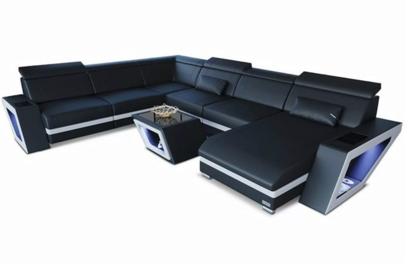 Sofa Dreams Wohnlandschaft Leder Sofa Couch Catania XXL U Form Ledersofa, m günstig online kaufen