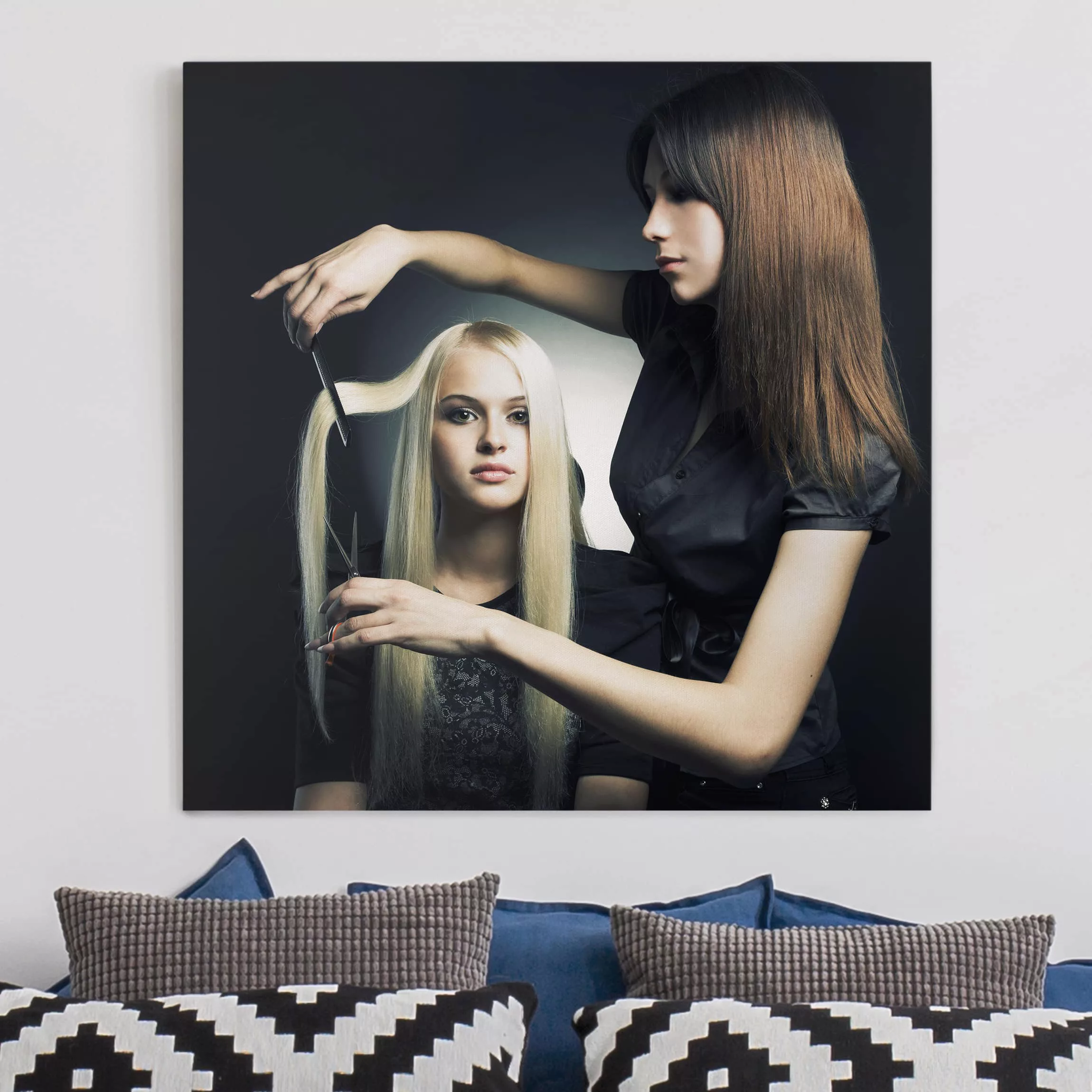 Leinwandbild Portrait - Quadrat Haircut günstig online kaufen