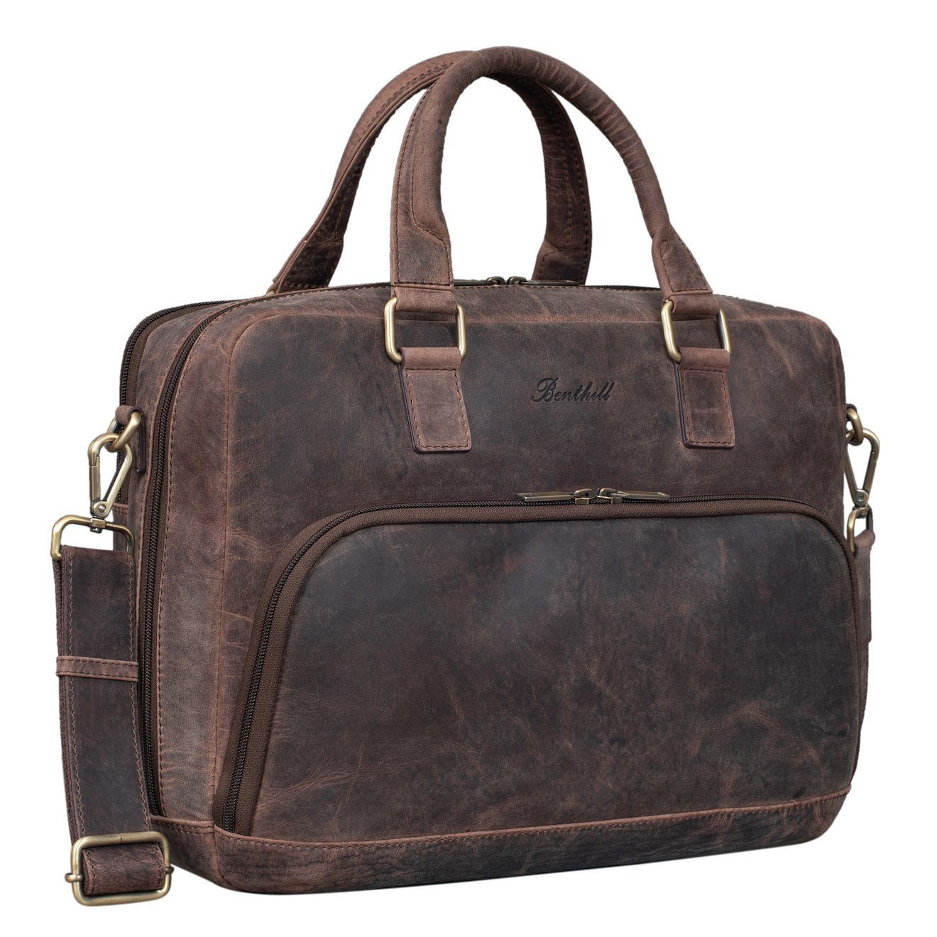 Benthill Aktentasche Echt Leder Laptoptasche Notebooktasche günstig online kaufen