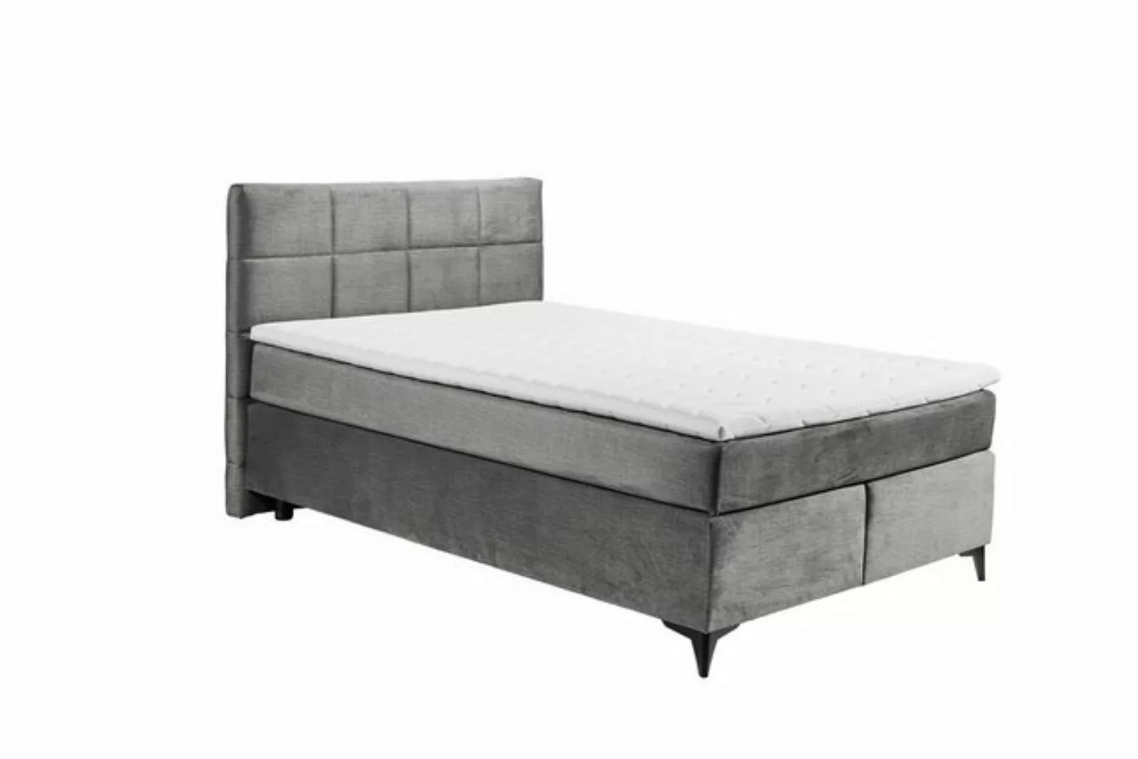 freiraum Boxspringbett NAVARRA 140, 7-Zonen, 4cm Topper, grau, Liegefläche günstig online kaufen