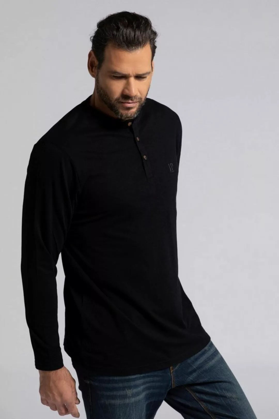 JP1880 T-Shirt JP 1880 Henley Basic Shirt Langarm Knopfleiste günstig online kaufen