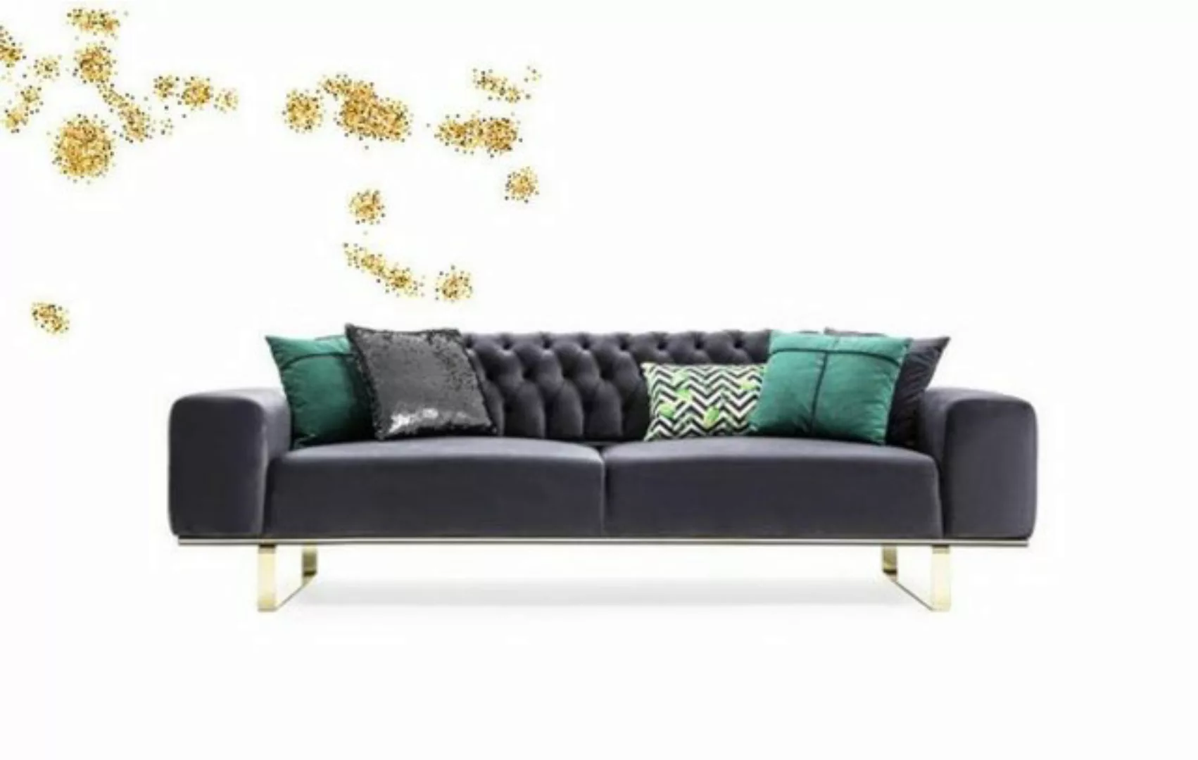JVmoebel 4-Sitzer Moderne Sofa 4 Sitz Design Wohnzimmer Polster Holz Polste günstig online kaufen