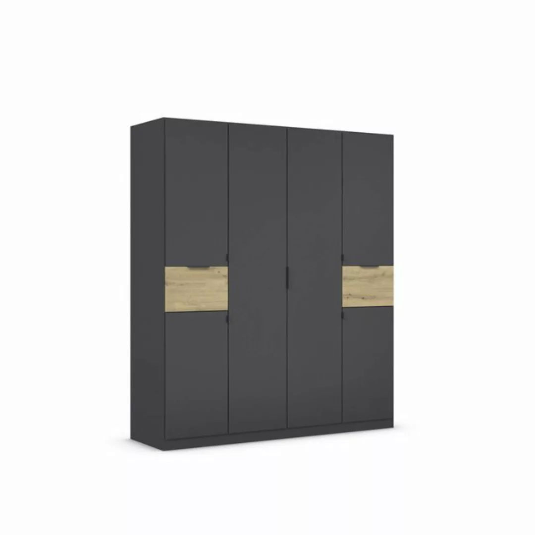 freiraum Drehtürenschrank Ticao 2 Schübe, grau metallic / Eiche Artisan Dek günstig online kaufen