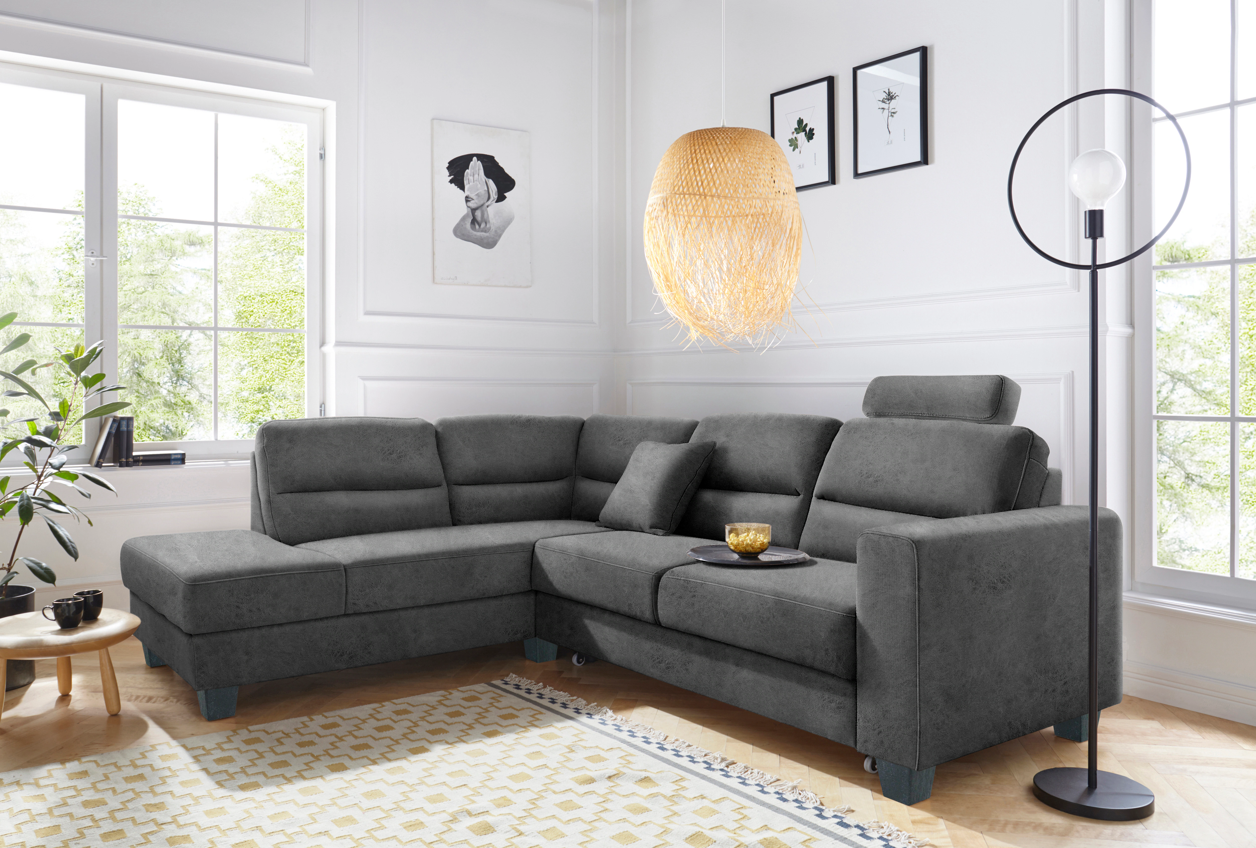 TRENDMANUFAKTUR Ecksofa "Chamber, L-Form", inklusive einer Kopfstütze, wahl günstig online kaufen