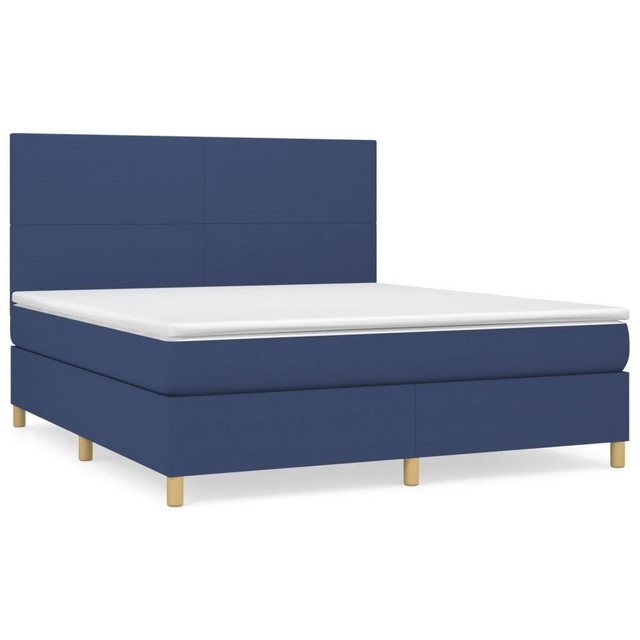 vidaXL Bettgestell Boxspringbett mit Matratze Blau 160x200 cm Stoff Bett Be günstig online kaufen