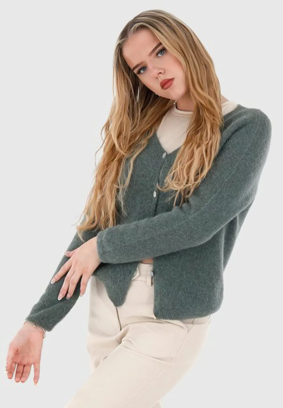 YC Fashion & Style Cardigan Luxuriöser Kuschel Cardigan in Unifarbe, mit Kn günstig online kaufen