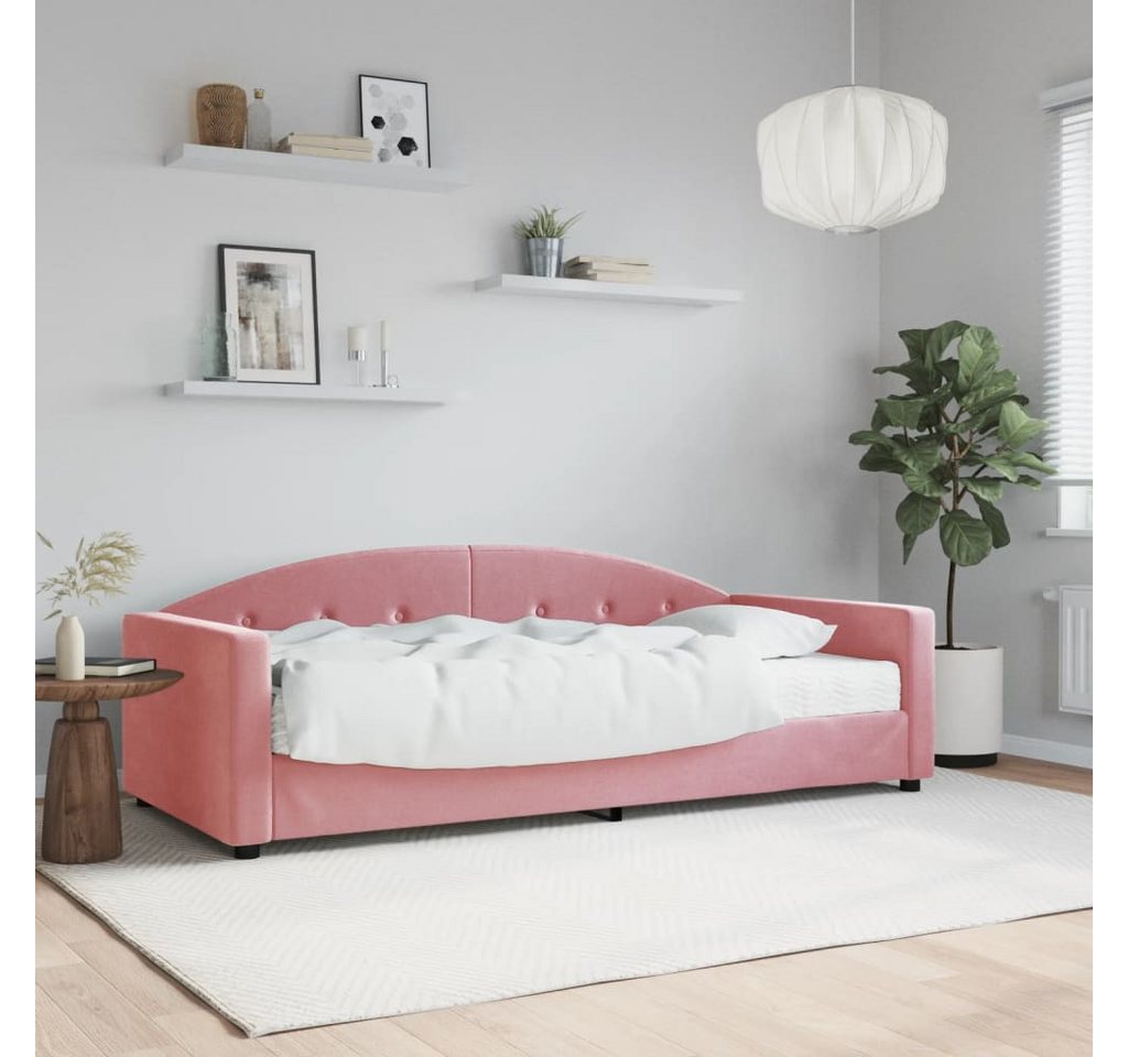 vidaXL Gästebett Gästebett Tagesbett mit Matratze Rosa 90x200 cm Samt Bett günstig online kaufen