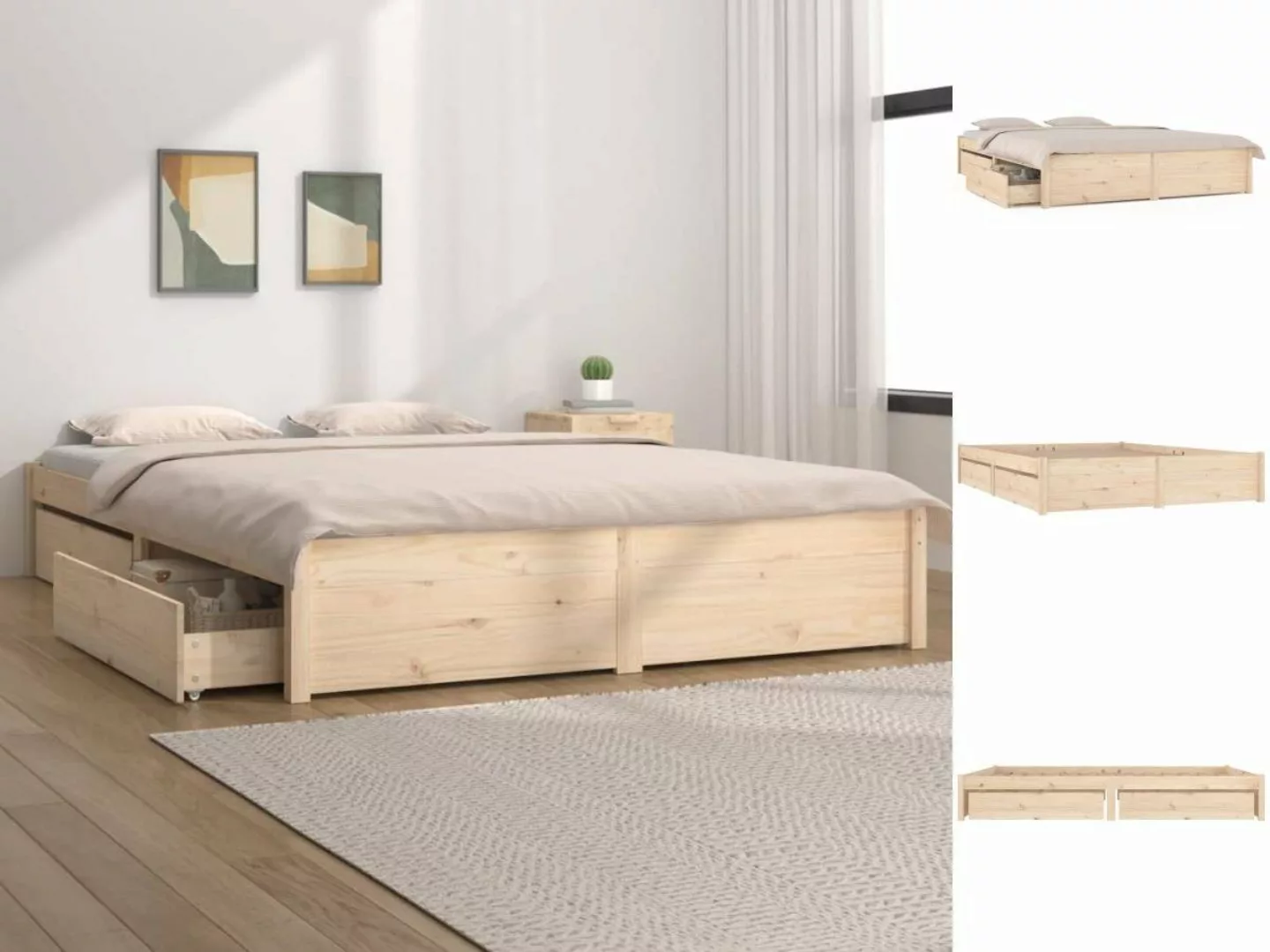 vidaXL Bettgestell Bett mit Schubladen 120x200 cm Bett Bettrahmen Bettgeste günstig online kaufen