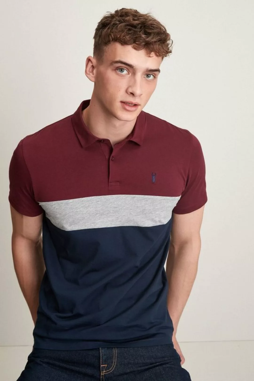 Next Poloshirt Poloshirt mit breitem Bruststreifen (1-tlg) günstig online kaufen