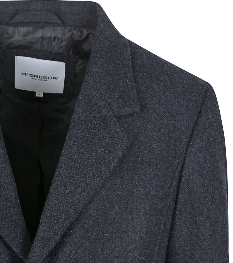 McGregor Coat Wool Herringbone Navy - Größe S günstig online kaufen