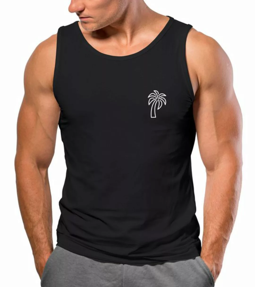 Neverless Tanktop Herren Tank-Top Palme Logo Print Sommer Badge Emblem Mini günstig online kaufen