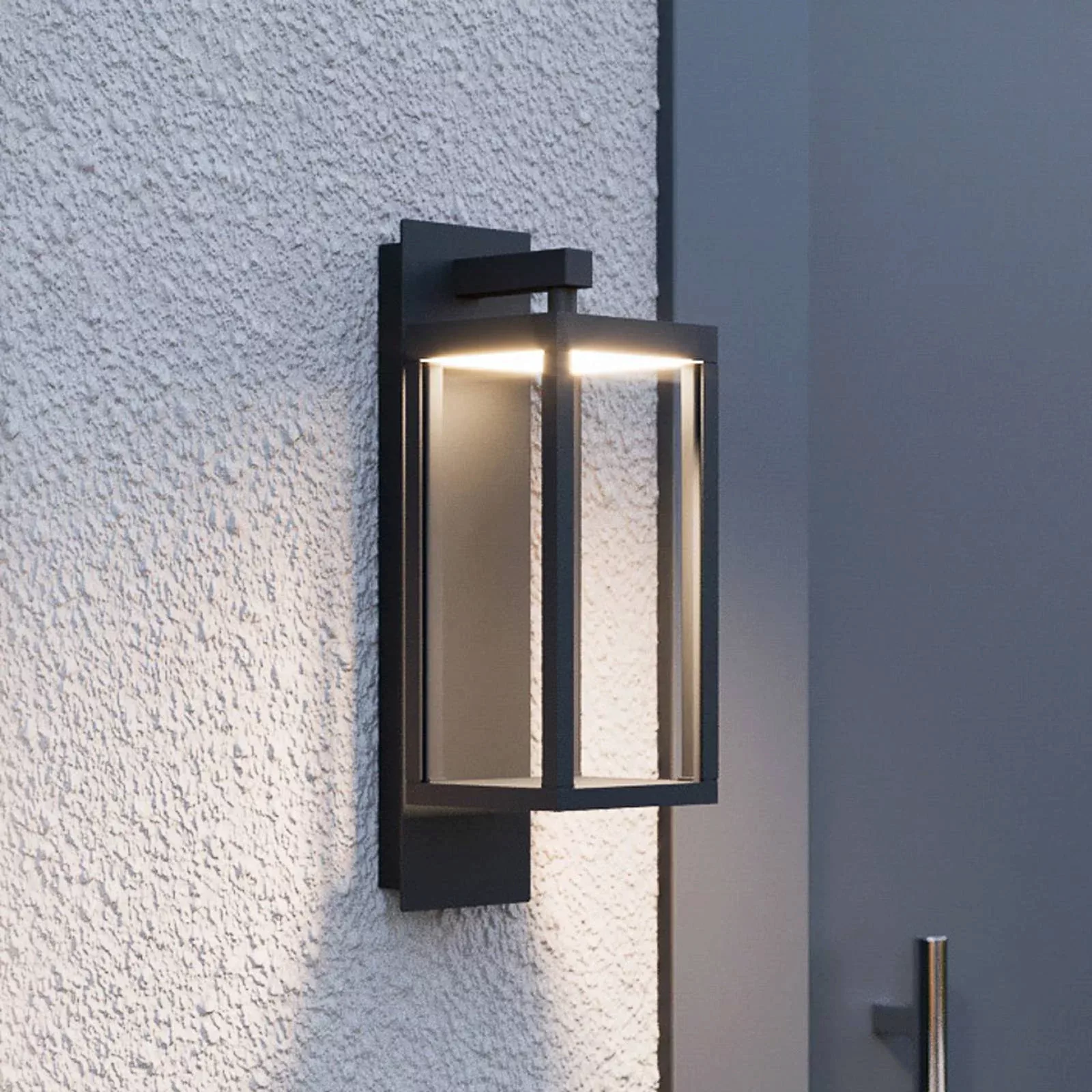 Lucande LED-Außenwandleuchte Ferdinand, grau, Aluminium günstig online kaufen