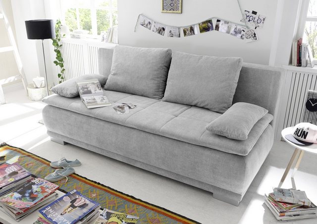 freiraum Schlafsofa LUIGI LUX 3DL, Liegefläche 160x200cm, Bezug silver - 21 günstig online kaufen