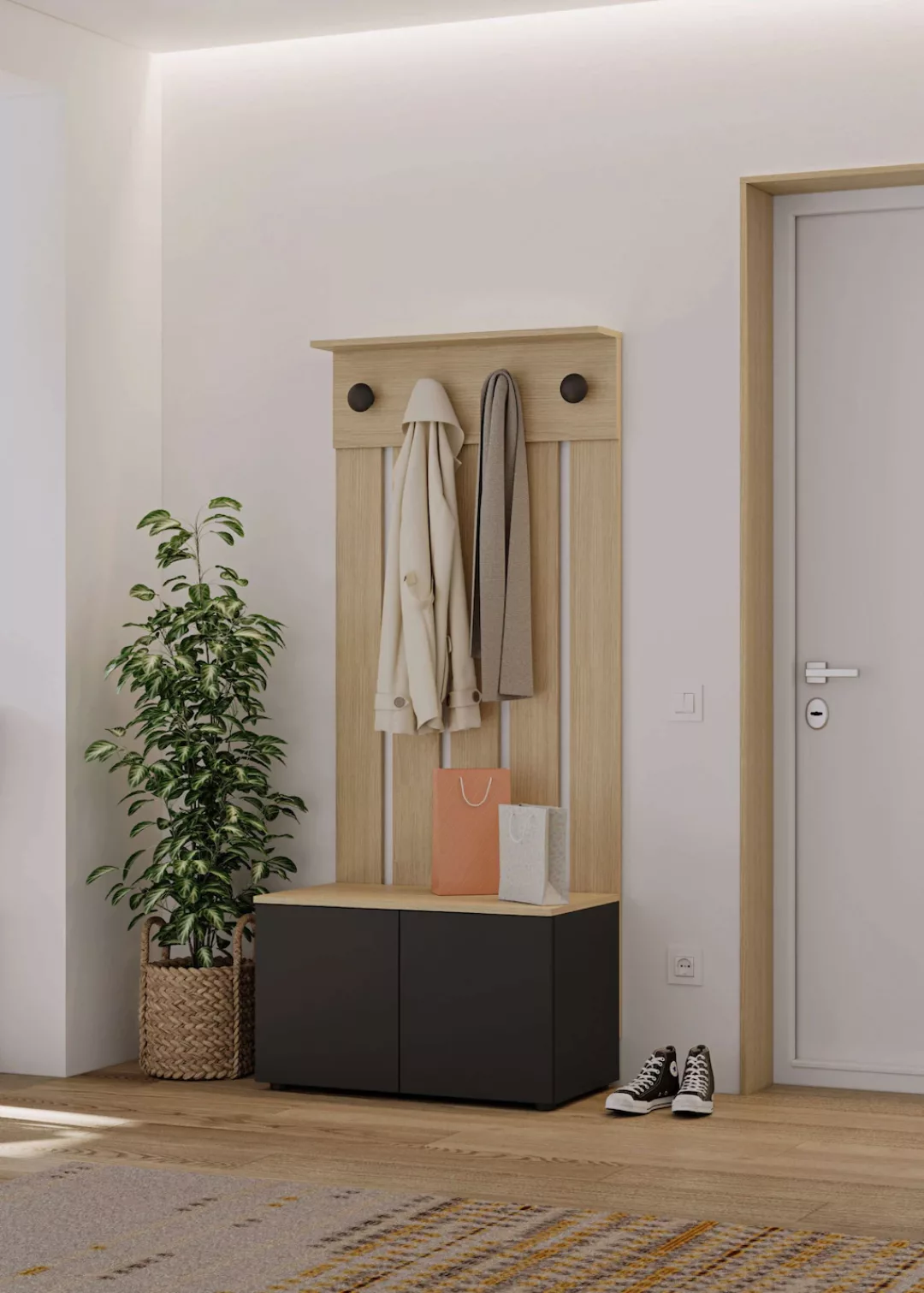 TemaHome Garderobenschrank Dot, Garderobe, Taschenablage, Jackenaufhänger, günstig online kaufen