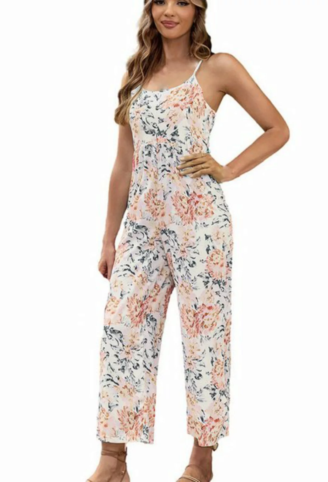 MIMIOO 7/8-Overall Hosenträger-Jumpsuit für Damen mit weitem Bein Geeignet günstig online kaufen