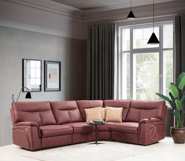 JVmoebel Ecksofa Luxus Ecksofa Rot Sofa Couch L-Form Modern Polstermöbel, 4 günstig online kaufen