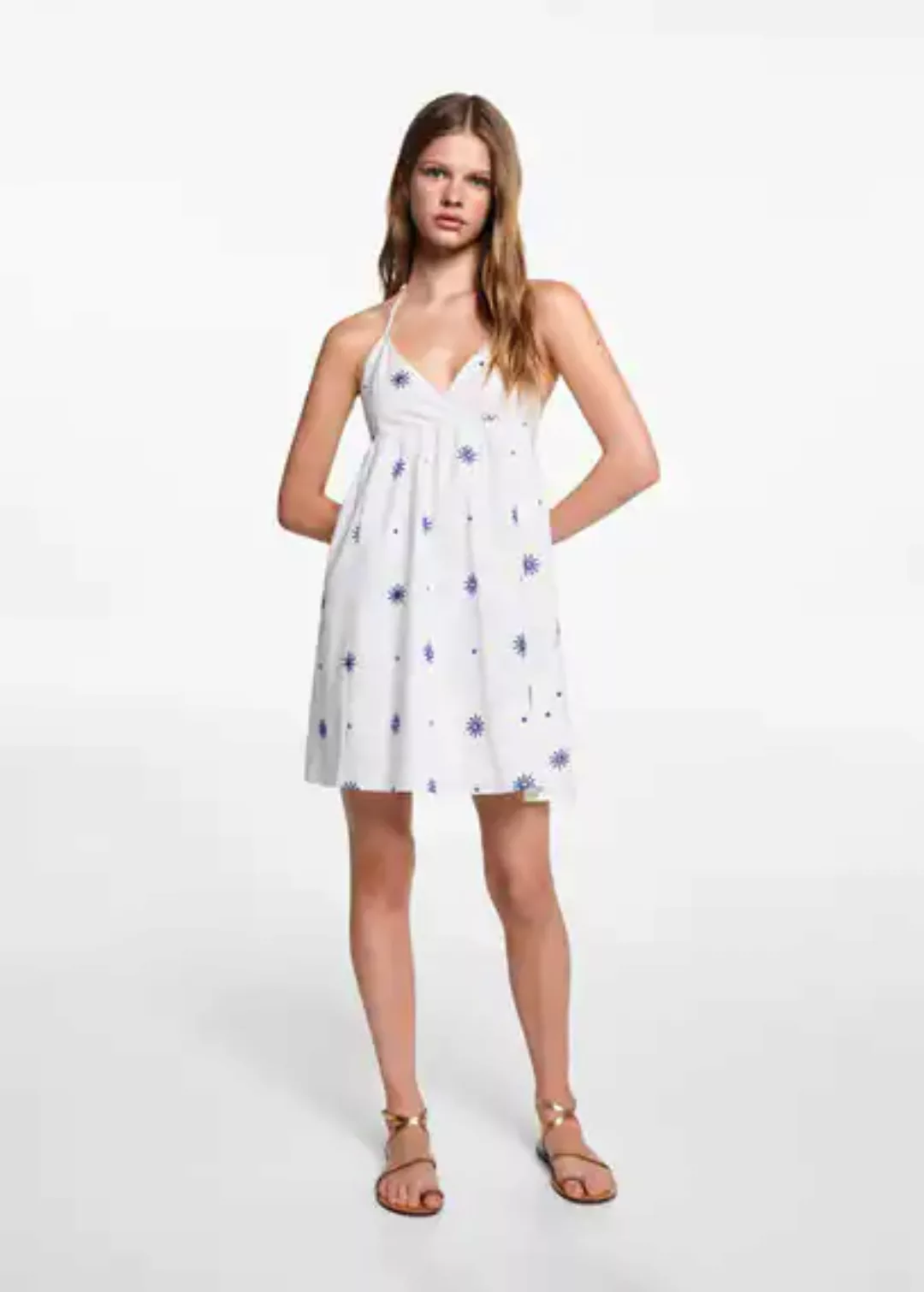 Kleid mit Blumenstickerei günstig online kaufen