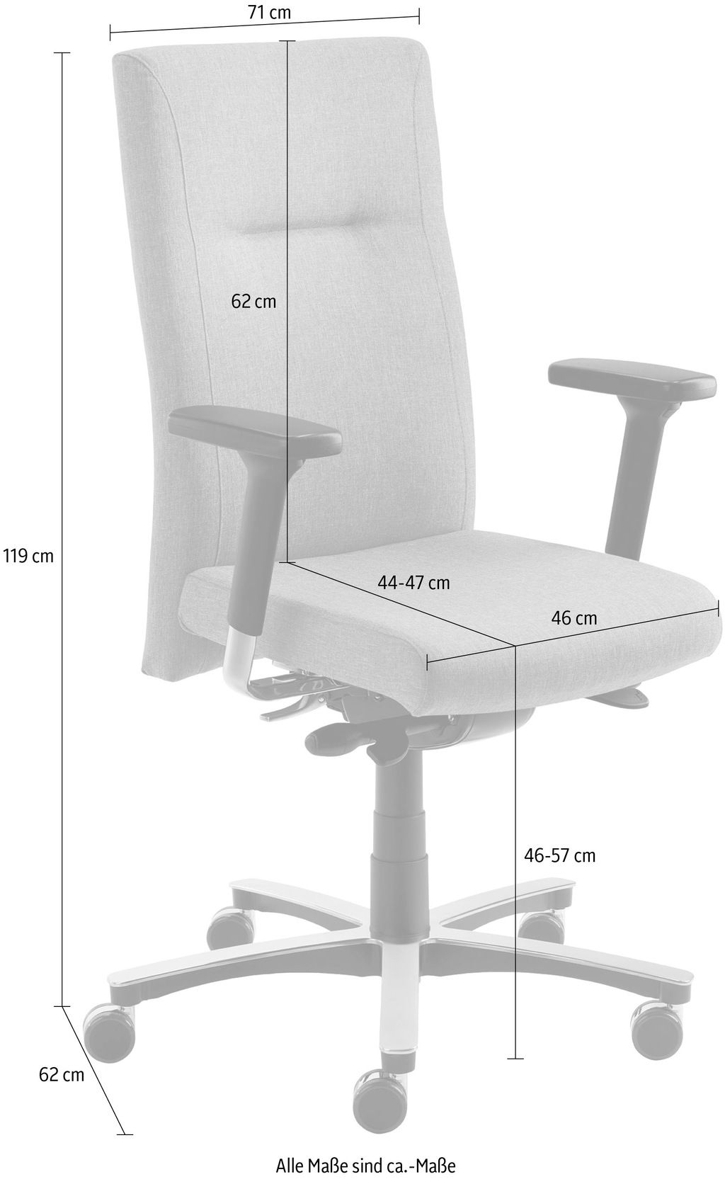 Mayer Sitzmöbel Bürostuhl, Polyester, "myNEW VISION XXL" günstig online kaufen