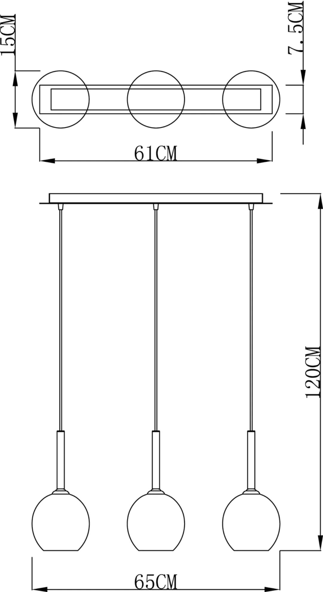 Leuchte Pendelleuchte, Betria, 220-240V AC/50-60Hz, E14, 3x max. 40,00 W günstig online kaufen