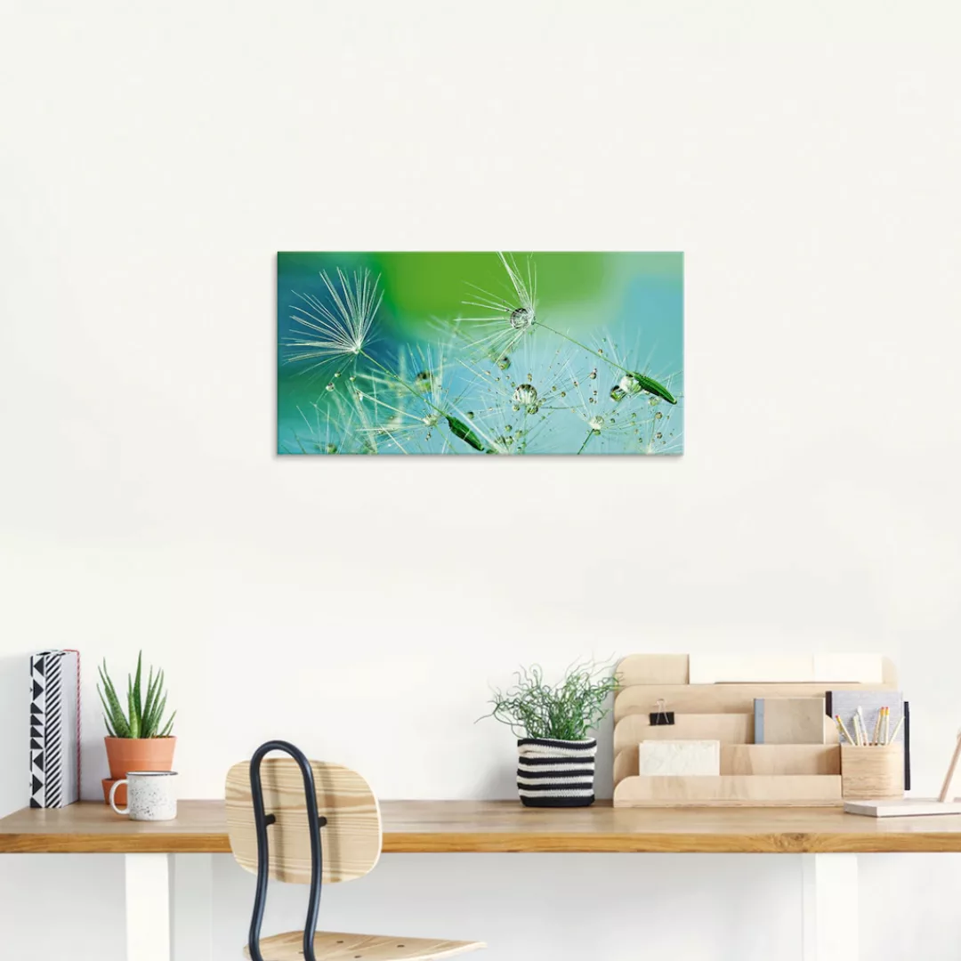 Artland Glasbild "Glitzernde Pustblumen mit Wassertropfen", Blumen, (1 St.) günstig online kaufen