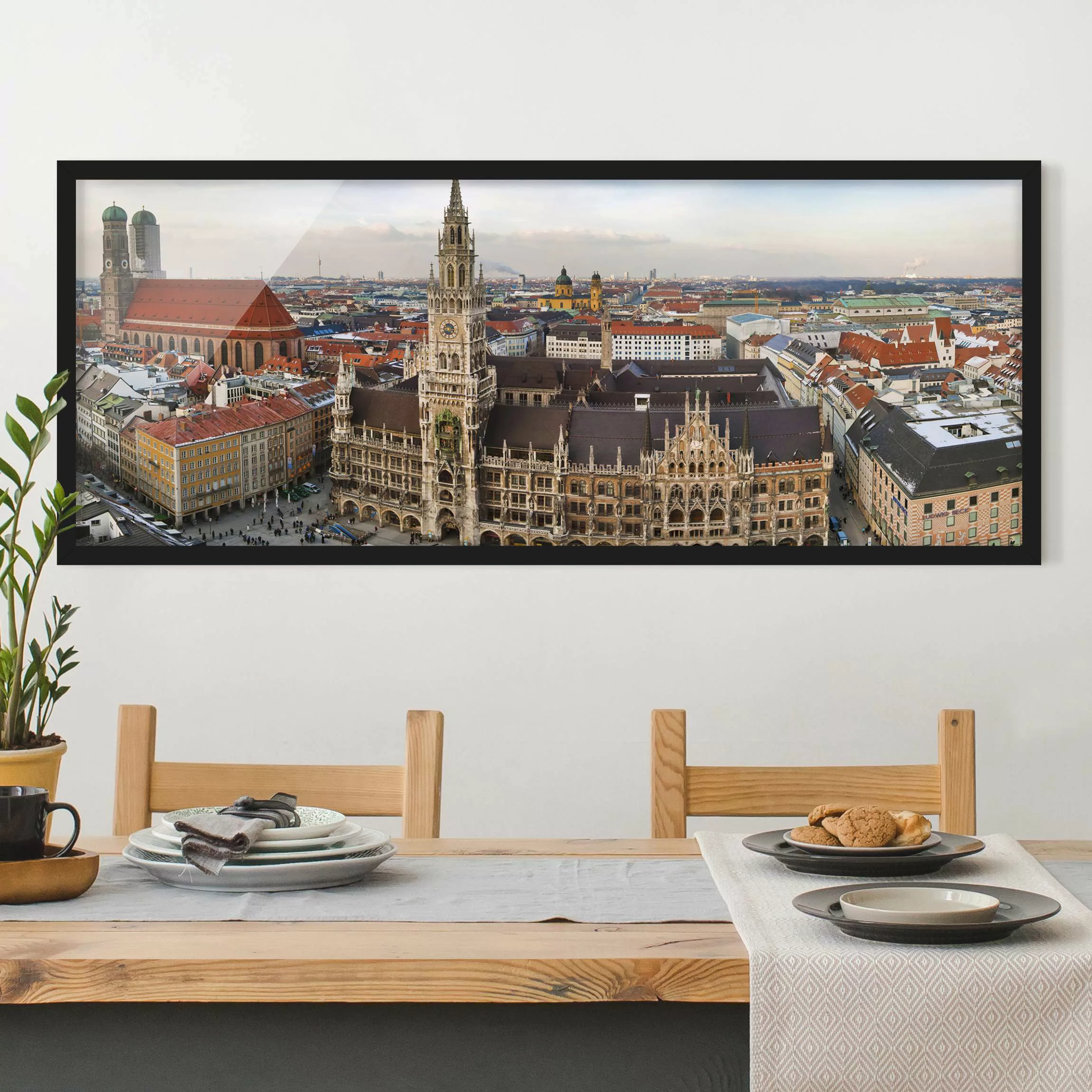 Bild mit Rahmen Architektur & Skyline - Panorama City of Munich günstig online kaufen