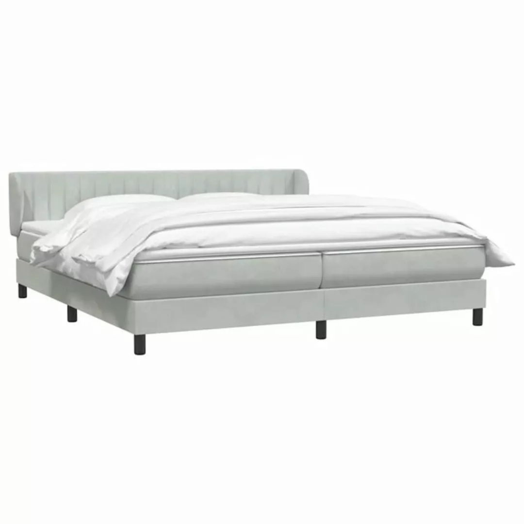 vidaXL Bett Boxspringbett mit Matratzen Hellgrau 200x210 cm Samt günstig online kaufen