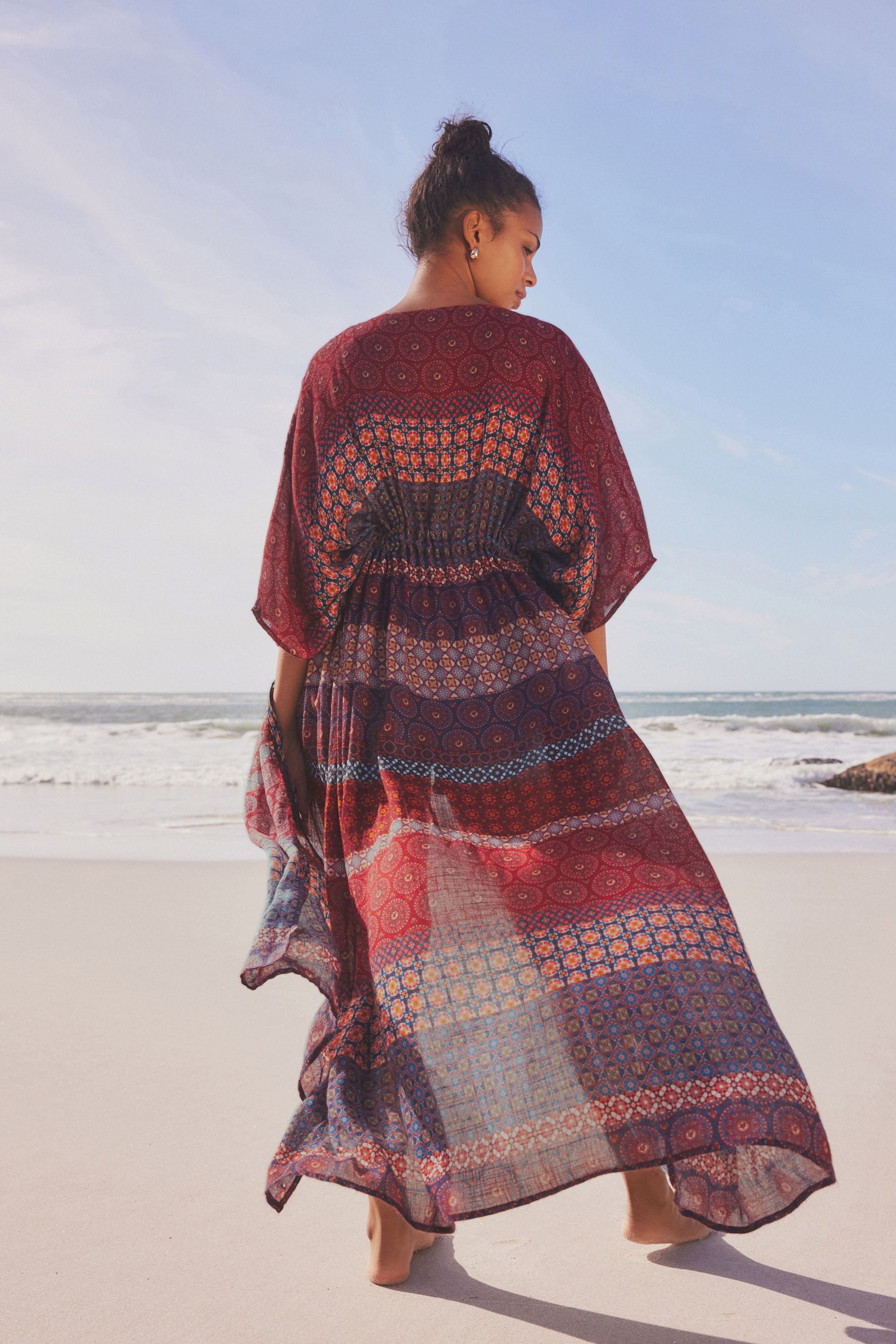 Next Blusenkimono Maxi-Kimono mit Bindegürtel (1-tlg) günstig online kaufen