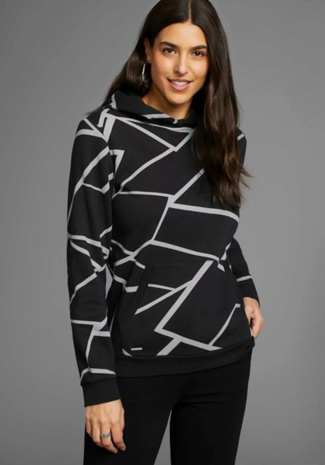 Laura Scott Hoodie, mit modernem Allover-Print - NEUE KOLLEKTION günstig online kaufen