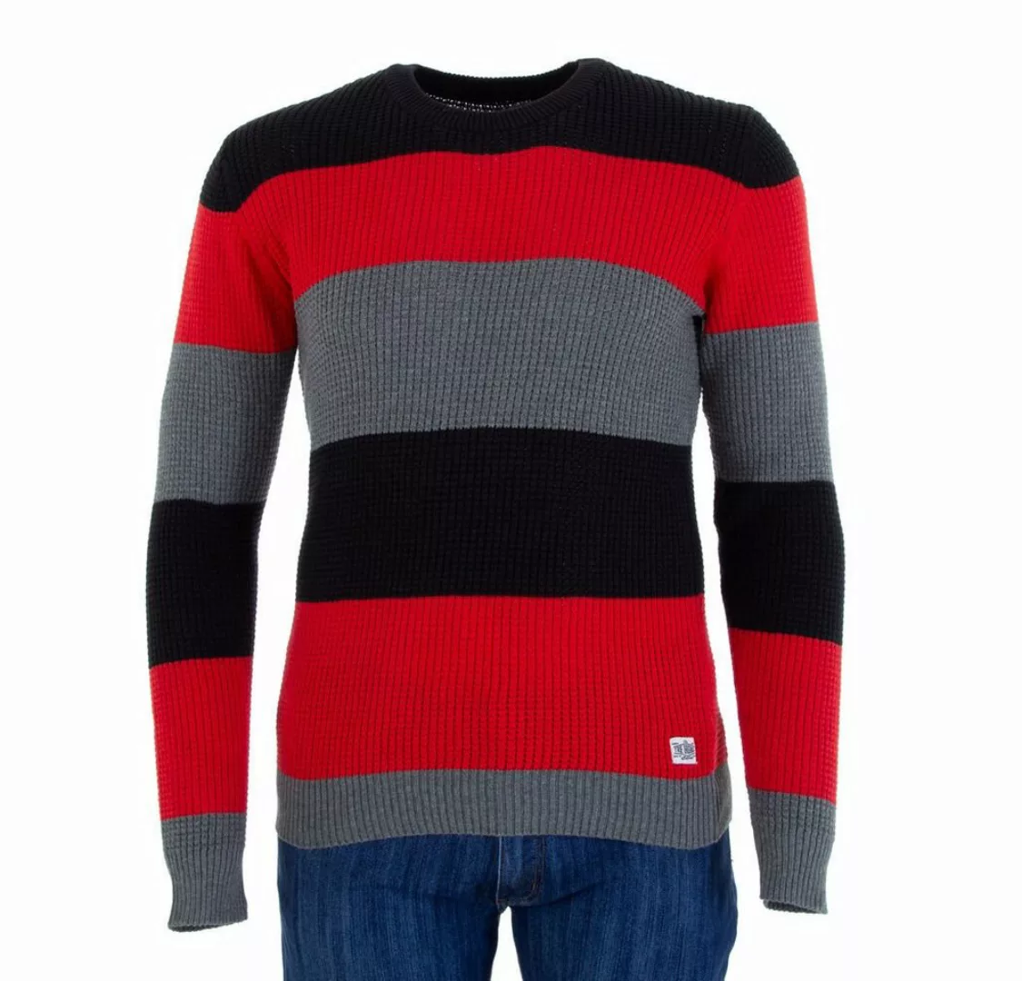 Ital-Design Strickpullover Herren Freizeit Stretch Pullover in Rot günstig online kaufen