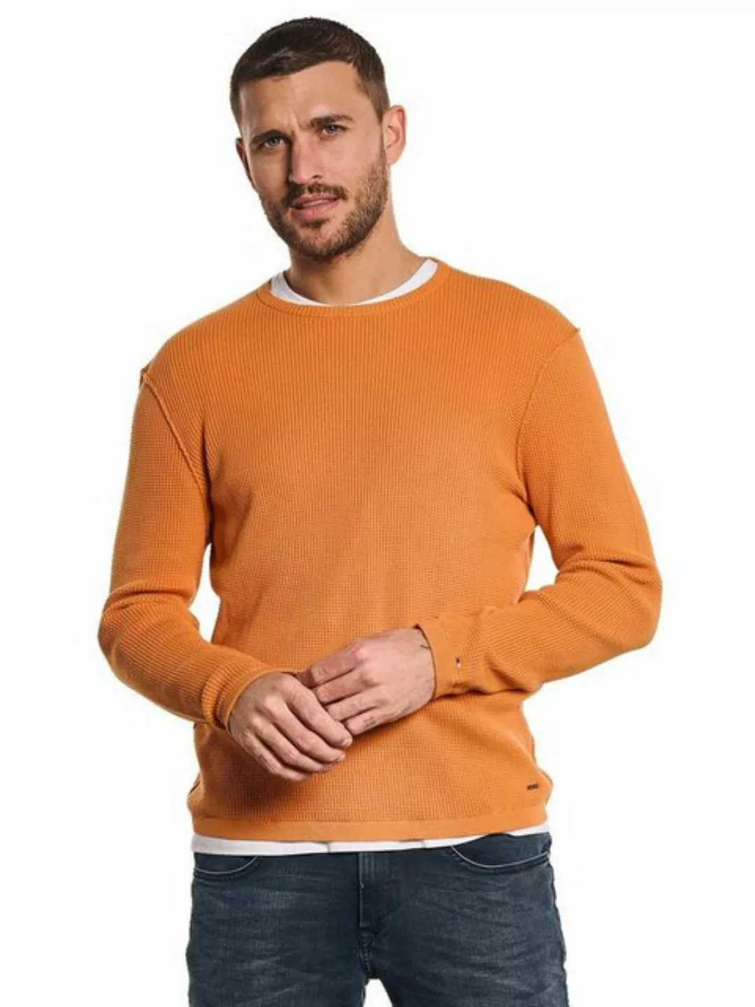 emilio adani Rundhalspullover Pullover mit feiner Struktur günstig online kaufen