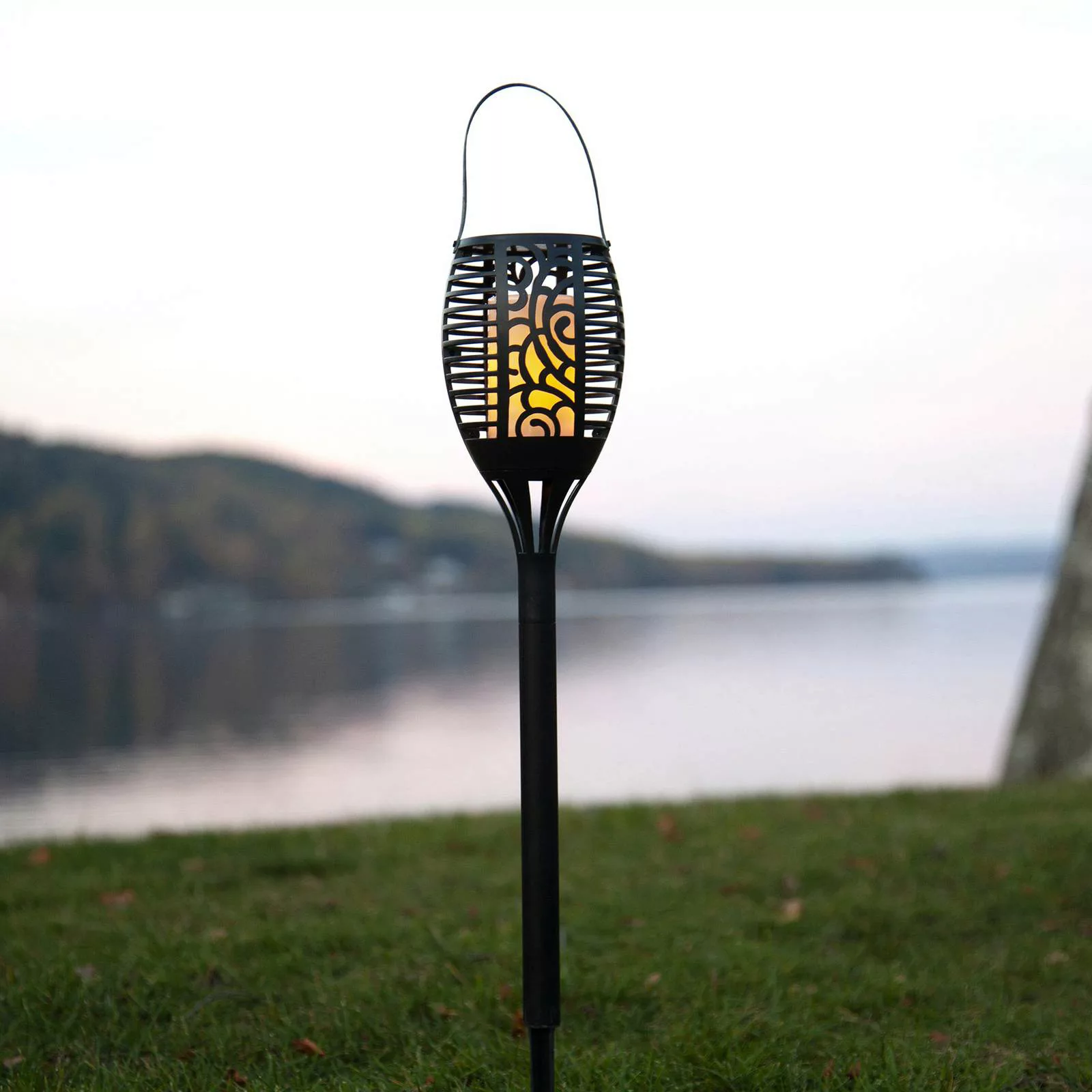LED-Solarlampe Flame, drei Nutzungsoptionen, 42 cm günstig online kaufen