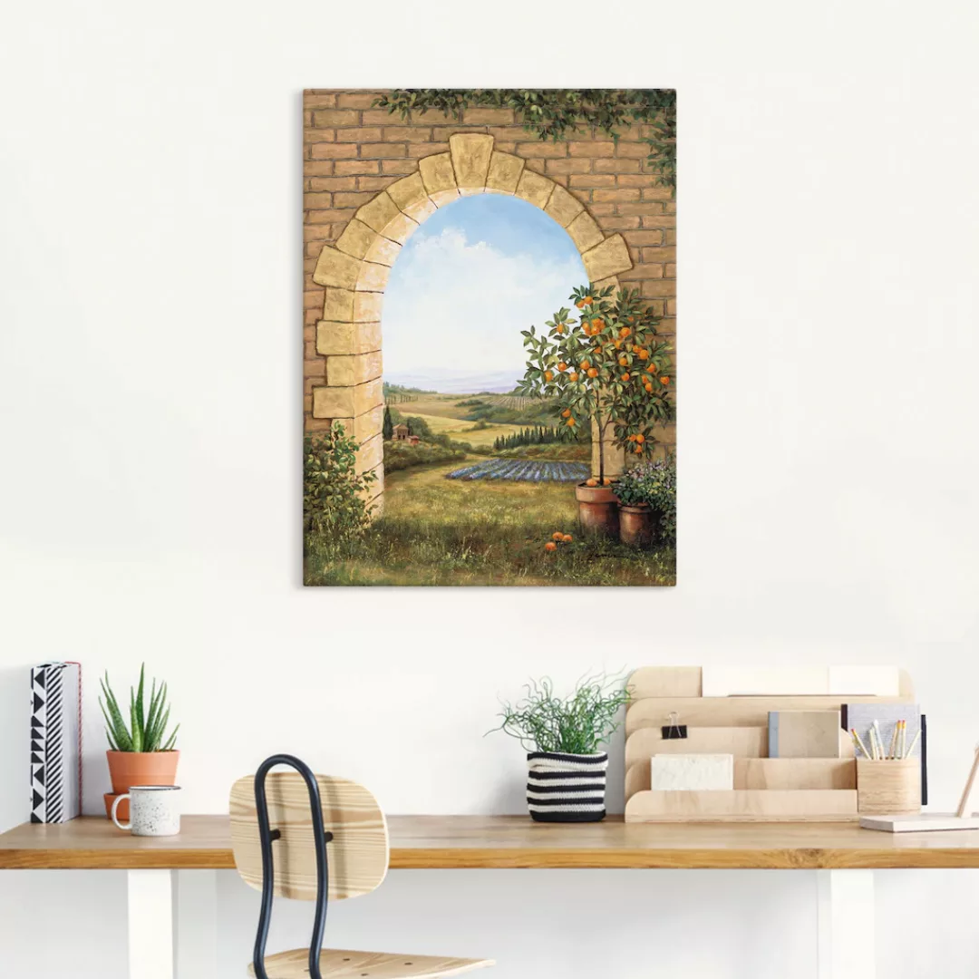 Artland Wandbild "Orangenbaum vor dem Torbogen", Fensterblick, (1 St.), als günstig online kaufen