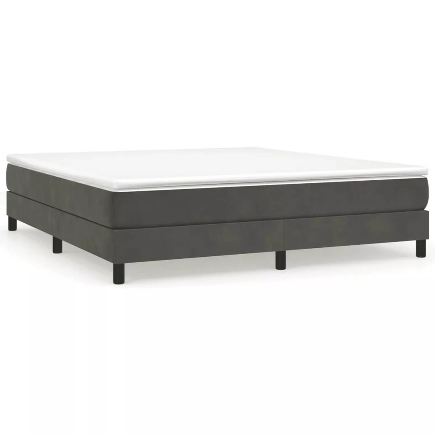 vidaXL Boxspringbett Boxspringbett mit Matratze Dunkelgrau 180x200 cm Samt günstig online kaufen