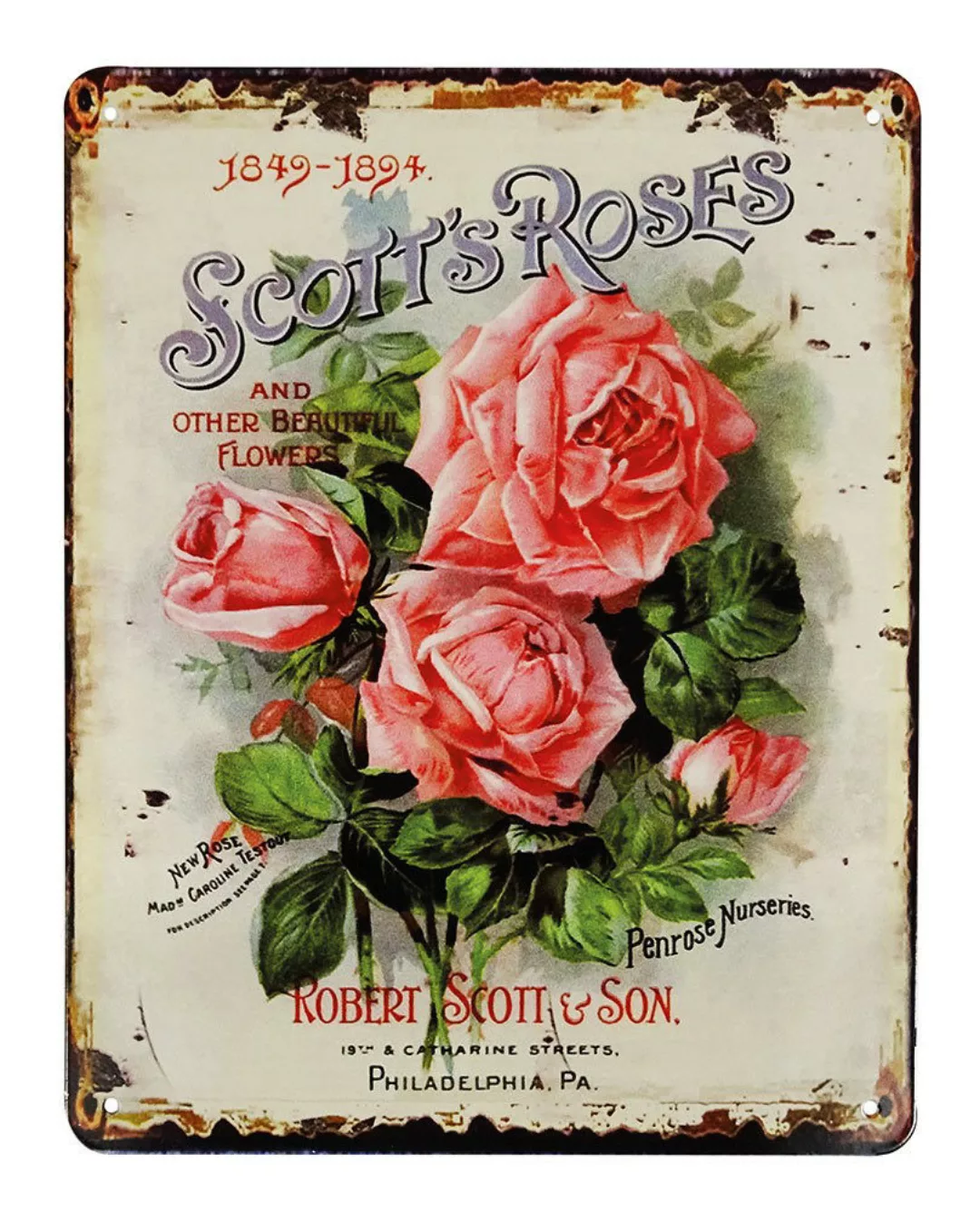 Blechschild Scott's Roses Vintage Dekoschild Rosen Nostalgie 25x20cm günstig online kaufen