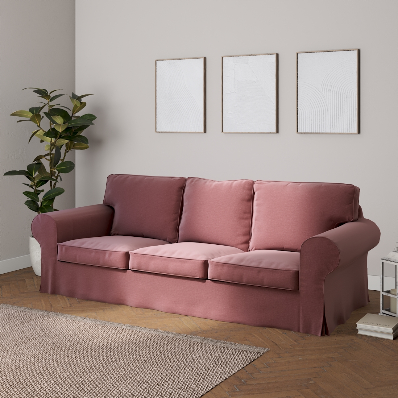 Bezug für Ektorp 3-Sitzer Schlafsofa, neues Modell (2013), violett, 40cm x günstig online kaufen