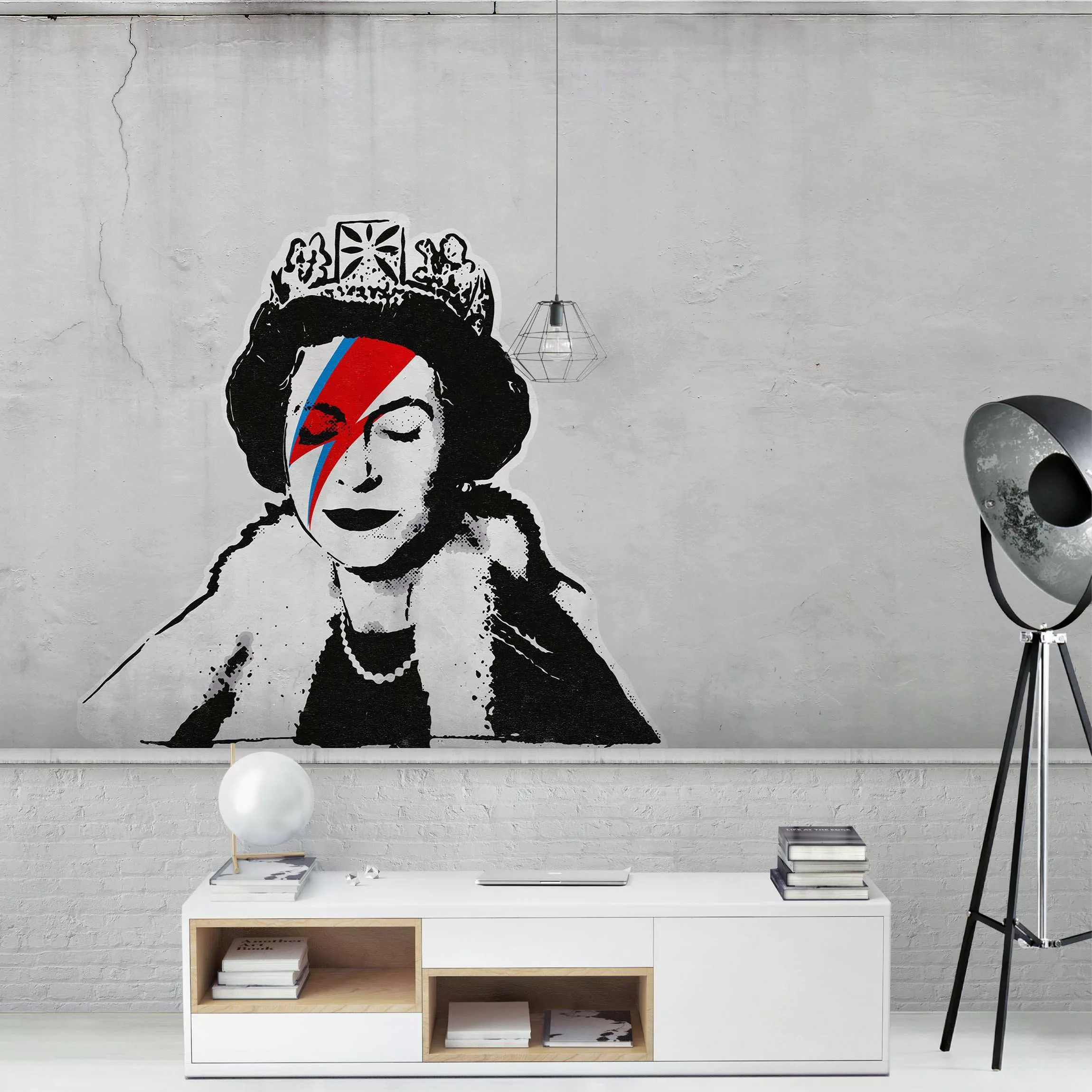 Fototapete Queen Lizzie Stardust - Brandalised ft. Graffiti by Banksy günstig online kaufen