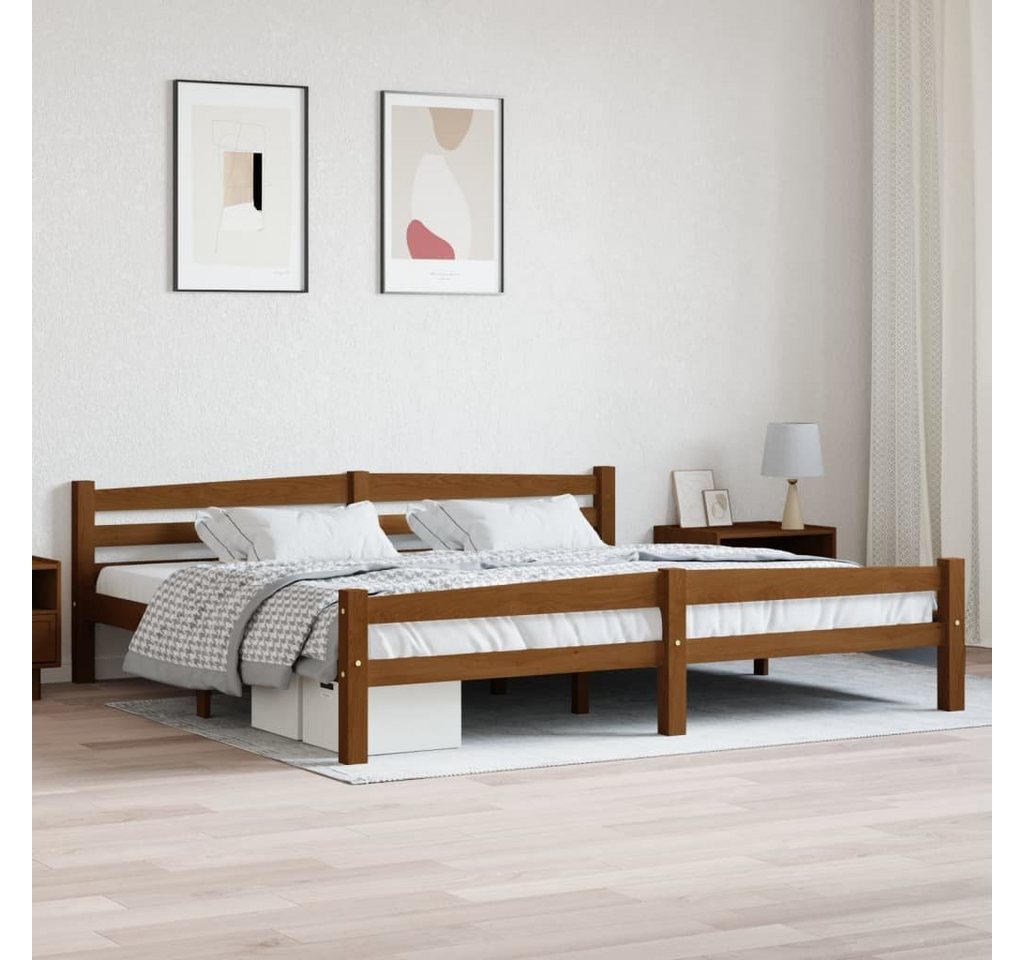 furnicato Bett Massivholzbett Honigbraun Kiefer 200x200 cm günstig online kaufen