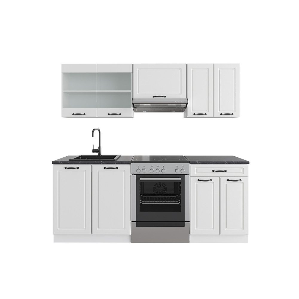 Vicco Küchenzeile R-Line, Weiß Landhaus/Anthrazit, Ohne günstig online kaufen