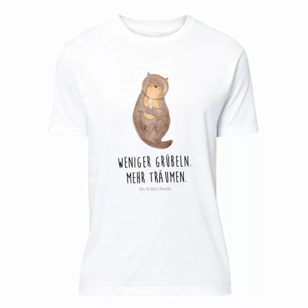 Mr. & Mrs. Panda T-Shirt Otter mit Muschelmedaillon - Weiß - Geschenk, träu günstig online kaufen