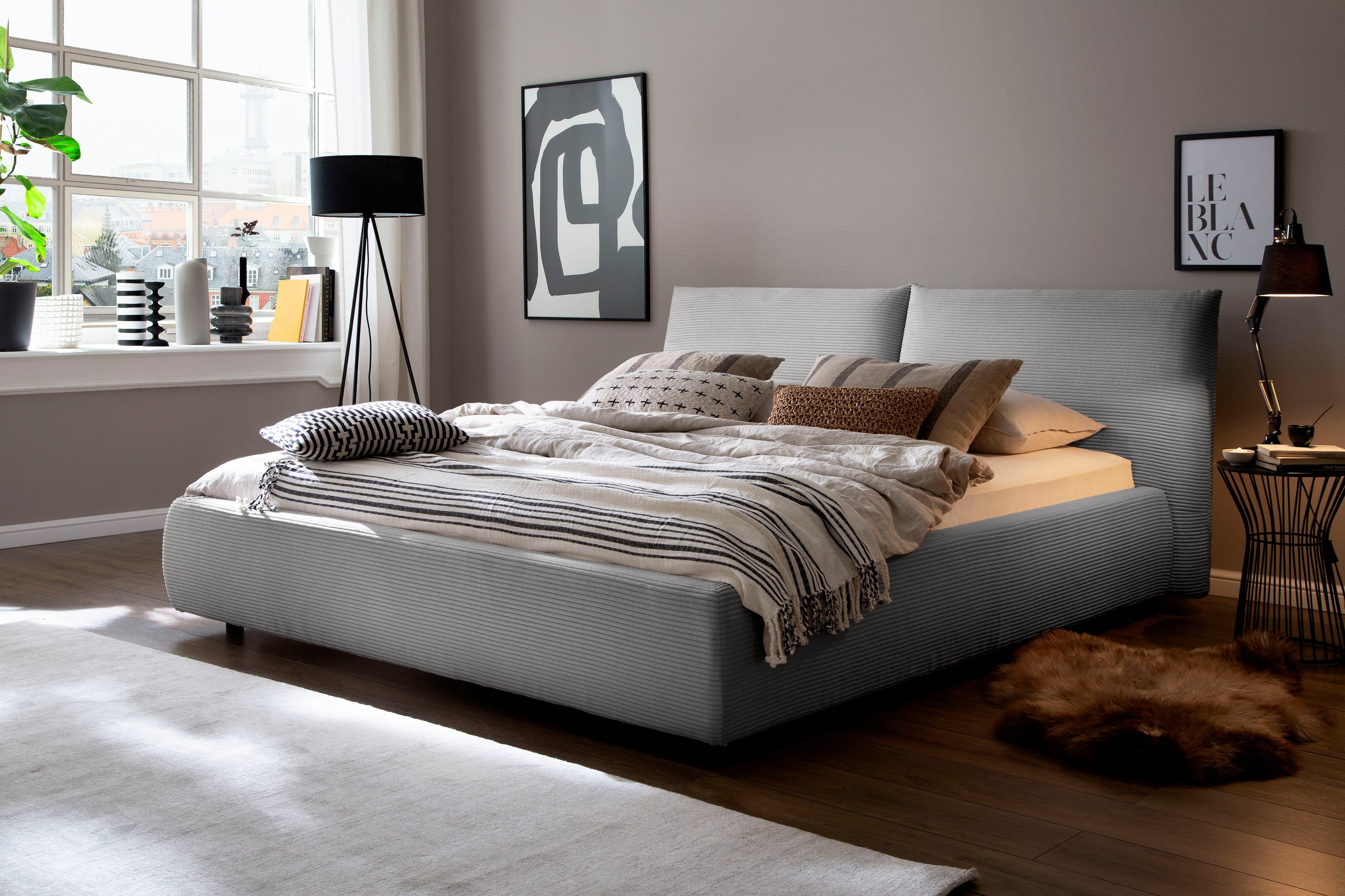 Places of Style Polsterbett "Priora in 4 Breiten bis 200cm", auch in NaturL günstig online kaufen