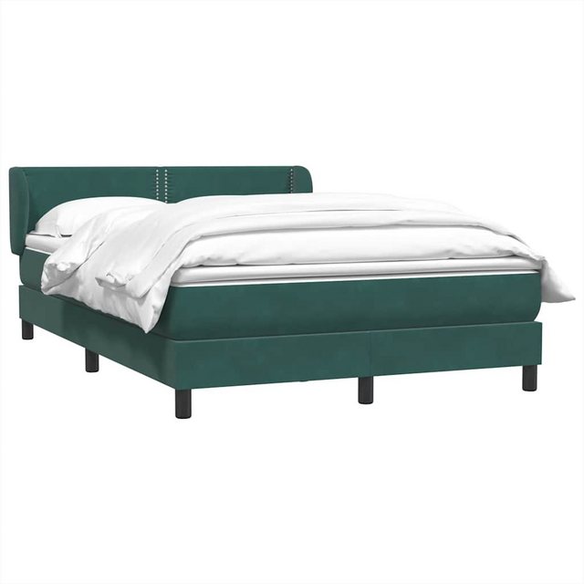 vidaXL Bett Boxspringbett mit Matratze Dunkelgrün 160x210 cm Samt günstig online kaufen