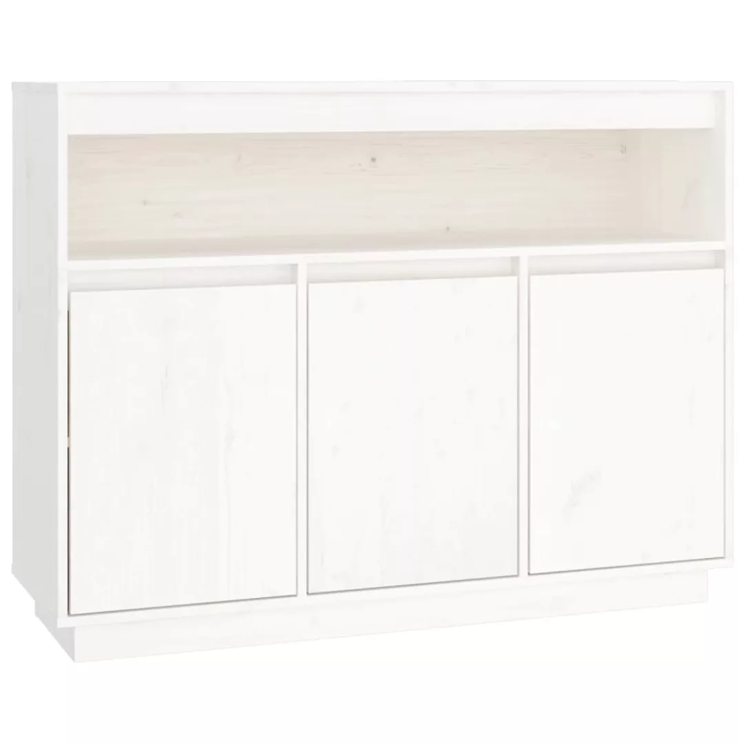 Vidaxl Sideboard Weiß 104,5x34x80 Cm Massivholz Kiefer günstig online kaufen