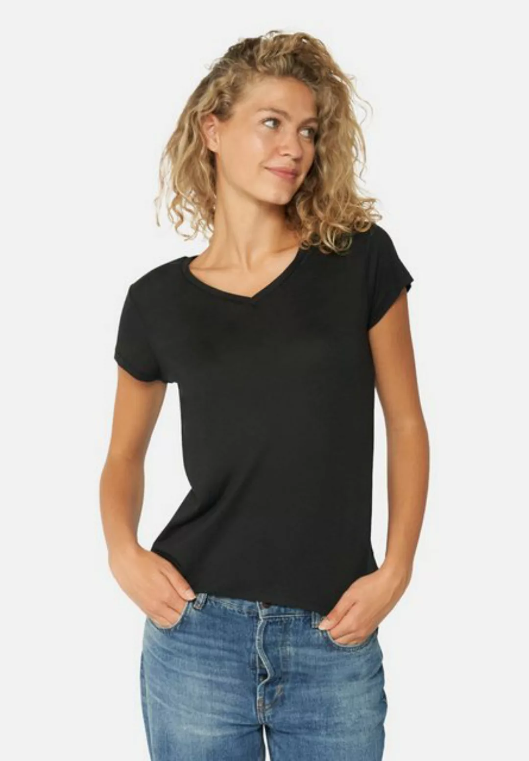 DANISH ENDURANCE T-Shirt Basic V-Neck Damen (2er-Pack) aus Modal & Baumwoll günstig online kaufen