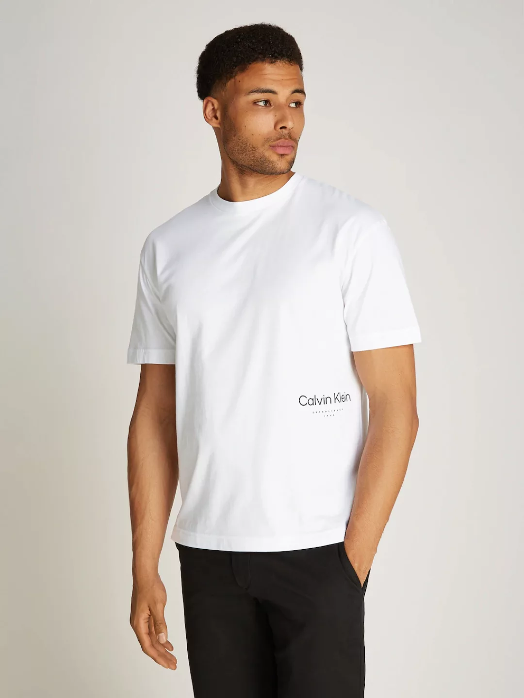 Calvin Klein T-Shirt OFF PLACEMENT LOGO T-SHIRT mit Logoschriftzug günstig online kaufen