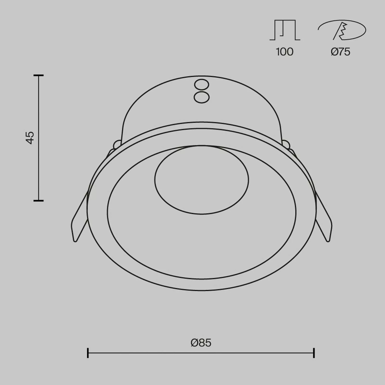 Maytoni Deckeneinbauleuchte Zoom weiß Ø 8,5 cm Alu IP65 GU10 günstig online kaufen