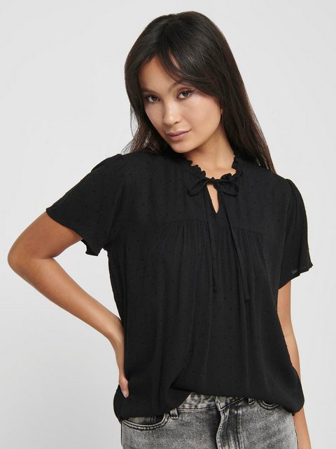 JACQUELINE de YONG Blusenshirt Top Oberteil Rundhals V-Ausschnitt Bluse JDY günstig online kaufen