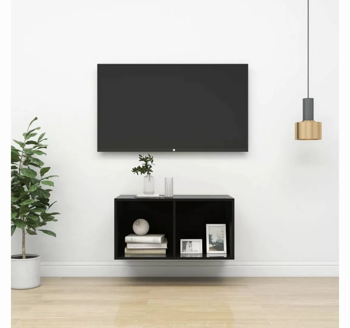 furnicato TV-Schrank TV-Wandschrank Hochglanz-Schwarz 37x37x72 cm Holzwerks günstig online kaufen