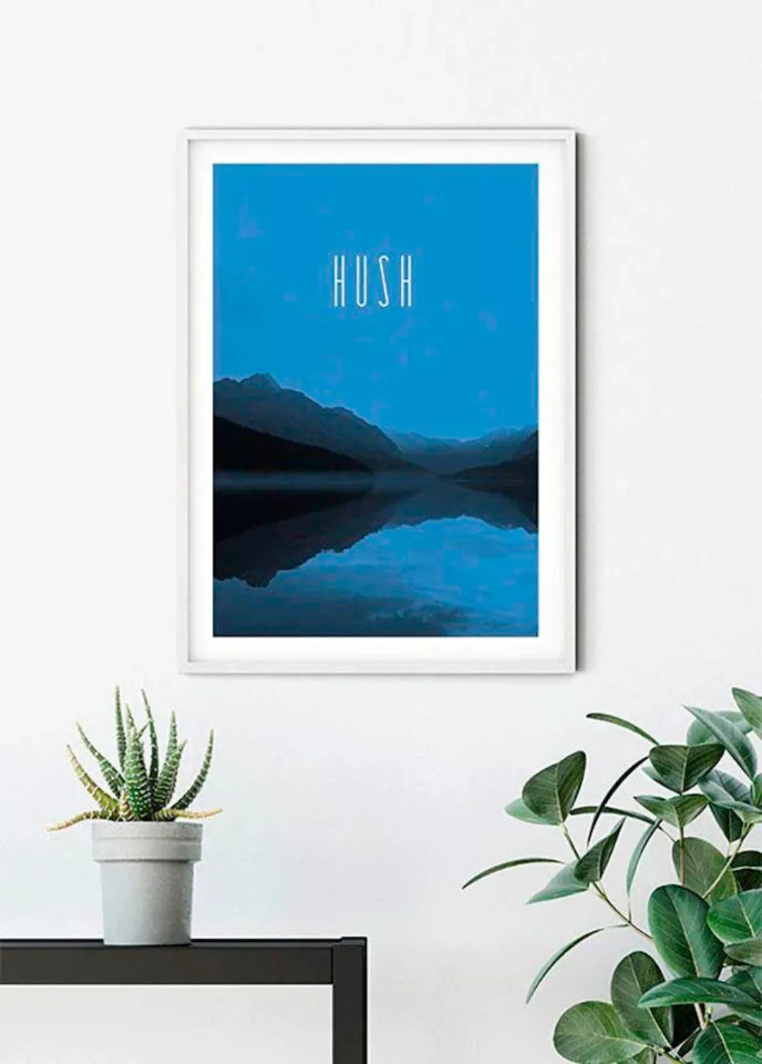 Komar Poster »Word Lake Hush Blue«, Natur, (1 St.) günstig online kaufen