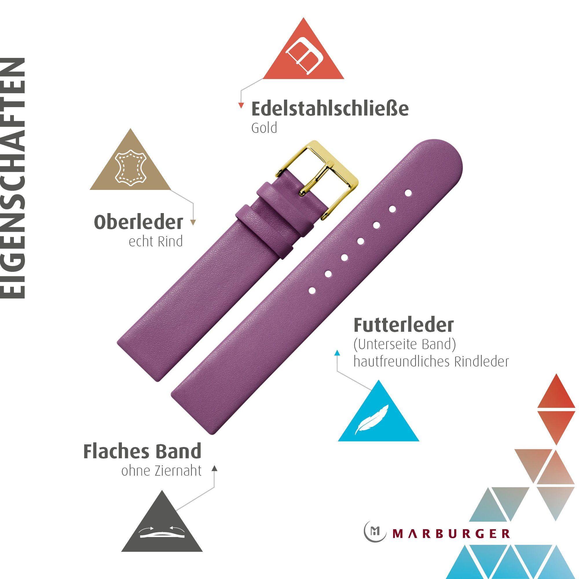 MARBURGER Uhrenarmband 14mm Leder günstig online kaufen